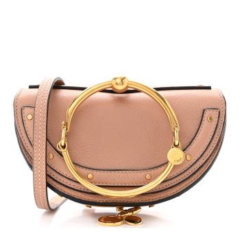 CHLOE Calfskin Small Nile Bracelet Minaudiere Bag Biscotti 